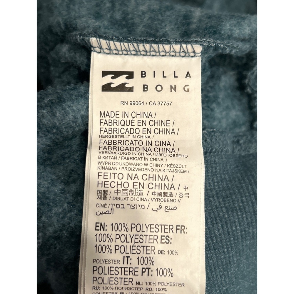 Billabong Teal Heather Pullover Hoodie Mens Large - Picture 6 of 9